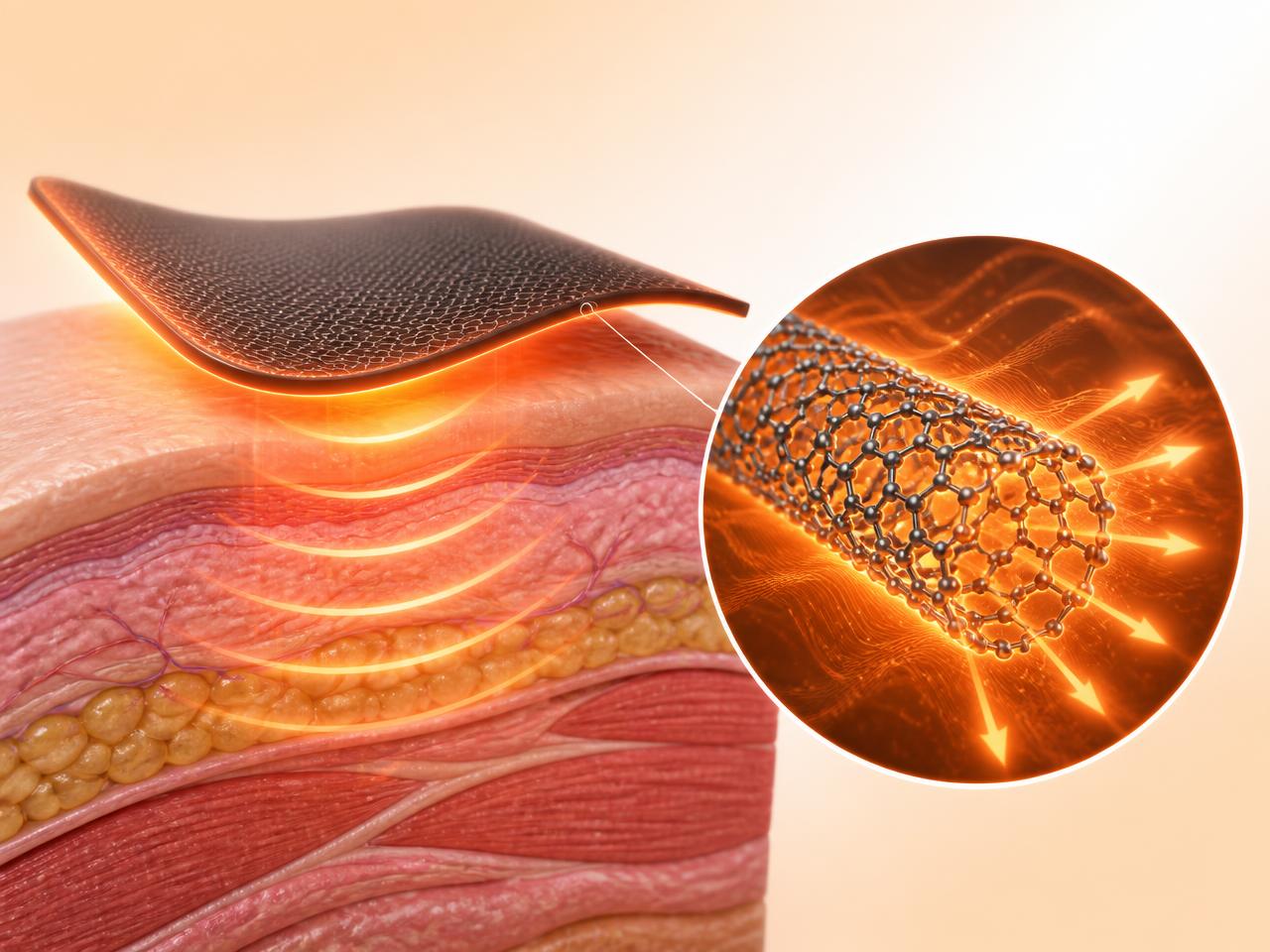 Carbon nanotube flexible heating film warming tissue